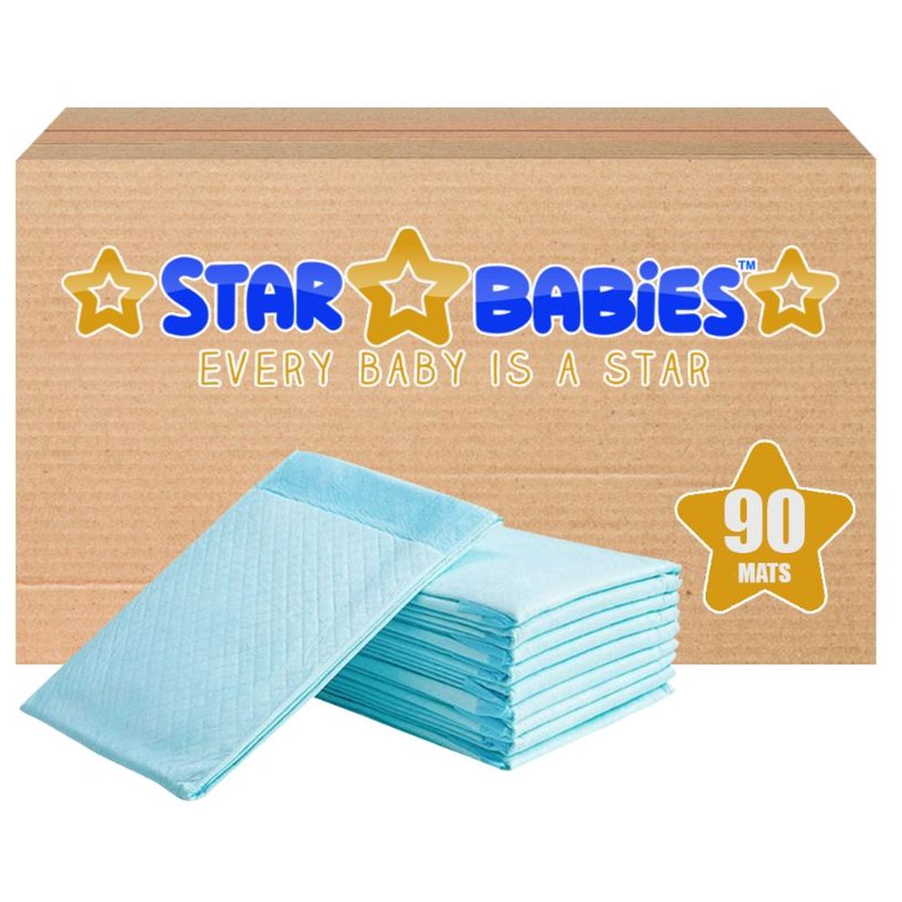 ستار بيبيز - مفارش تغيير حفاضات للاستخدام مرة واحدة - كبيرة - أزرق - 90 قطعة