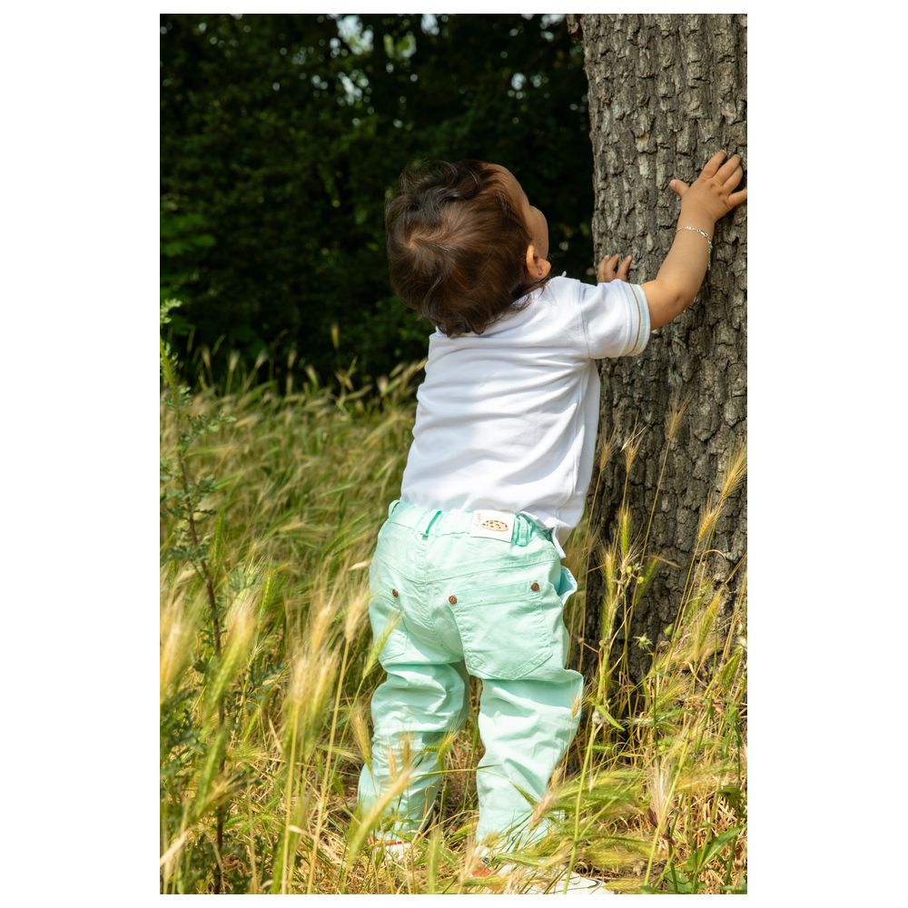 عين غين - تيشيرت بولو Good Bite للأولاد الصغار - أبيض