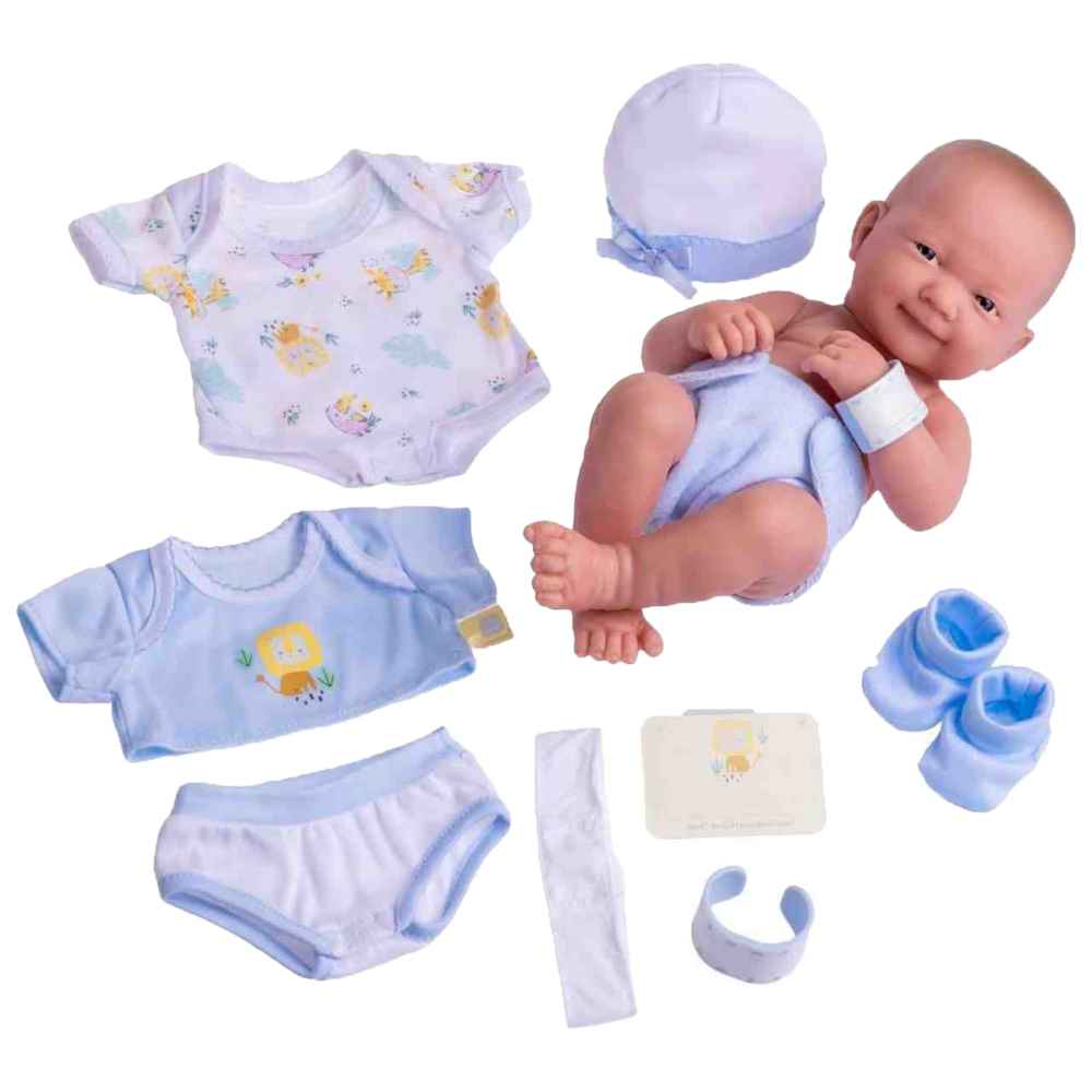 JC Toys - La Newborn Baby Doll Set - Blue - 9 Pcs