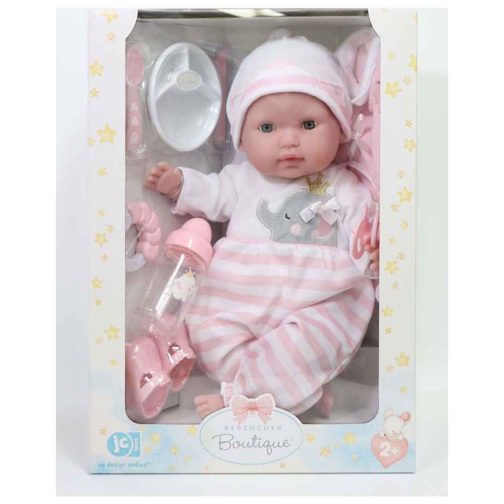 Jc Toys - Berenguer Boutique Doll W/ Accessories - 15-Inch - 7 Pcs