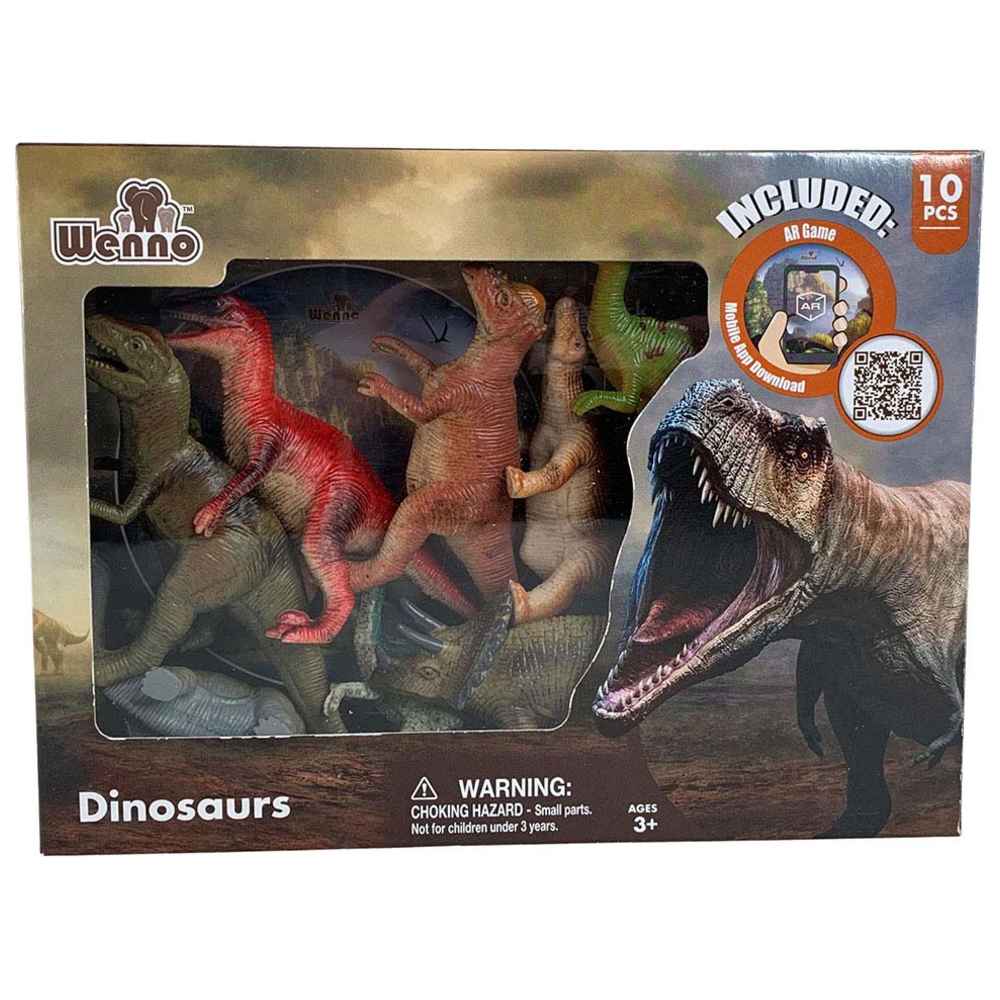 وينو - مجموعة ألعاب الديناصورات في صندوق نافذة - 10 قطع