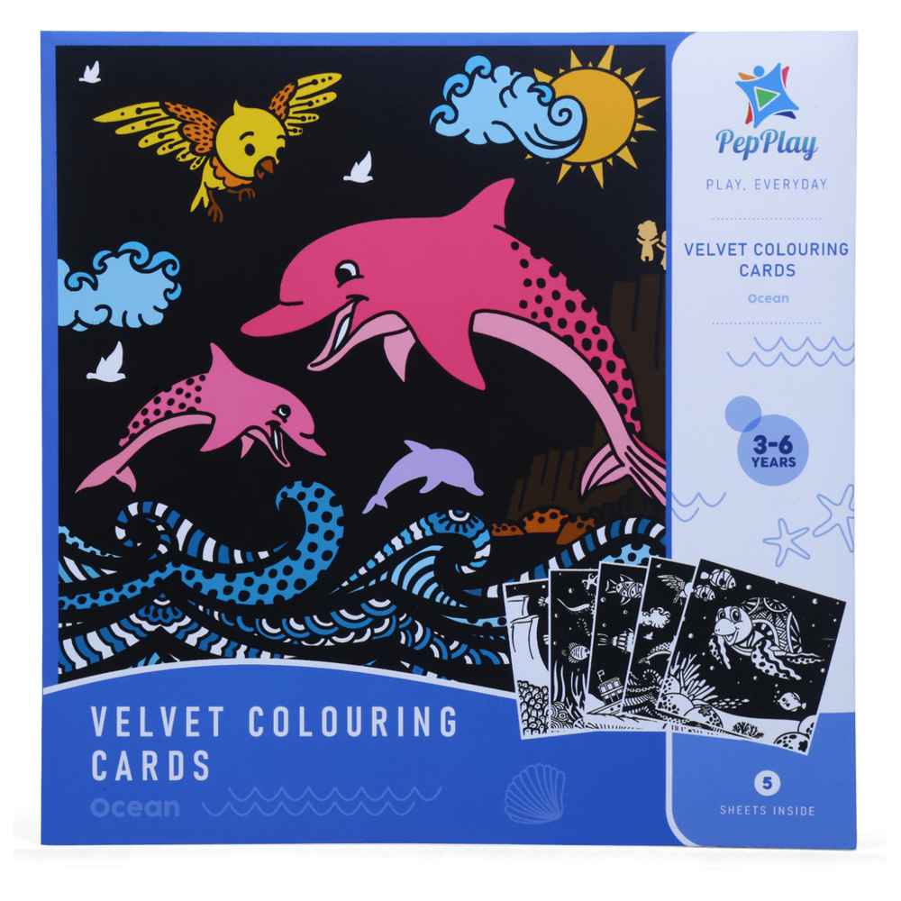 Pepplay - Ocean Velvet Colouring Cards - 5 Pcs