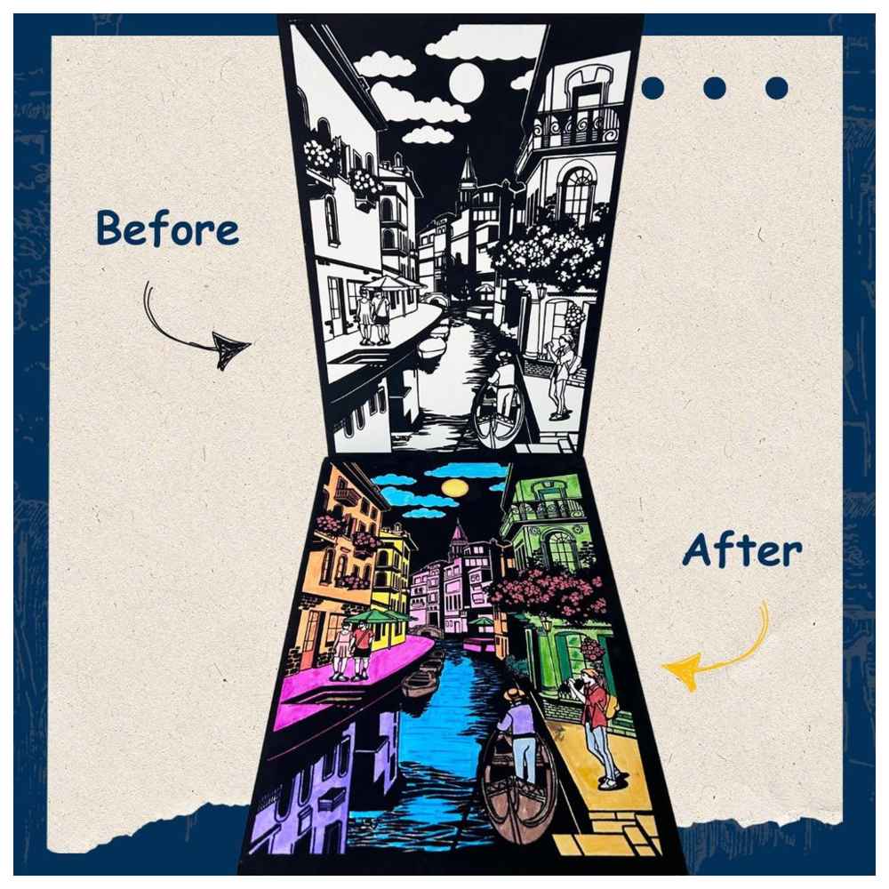 Pepplay - City On Water Velvet Colouring Canvas