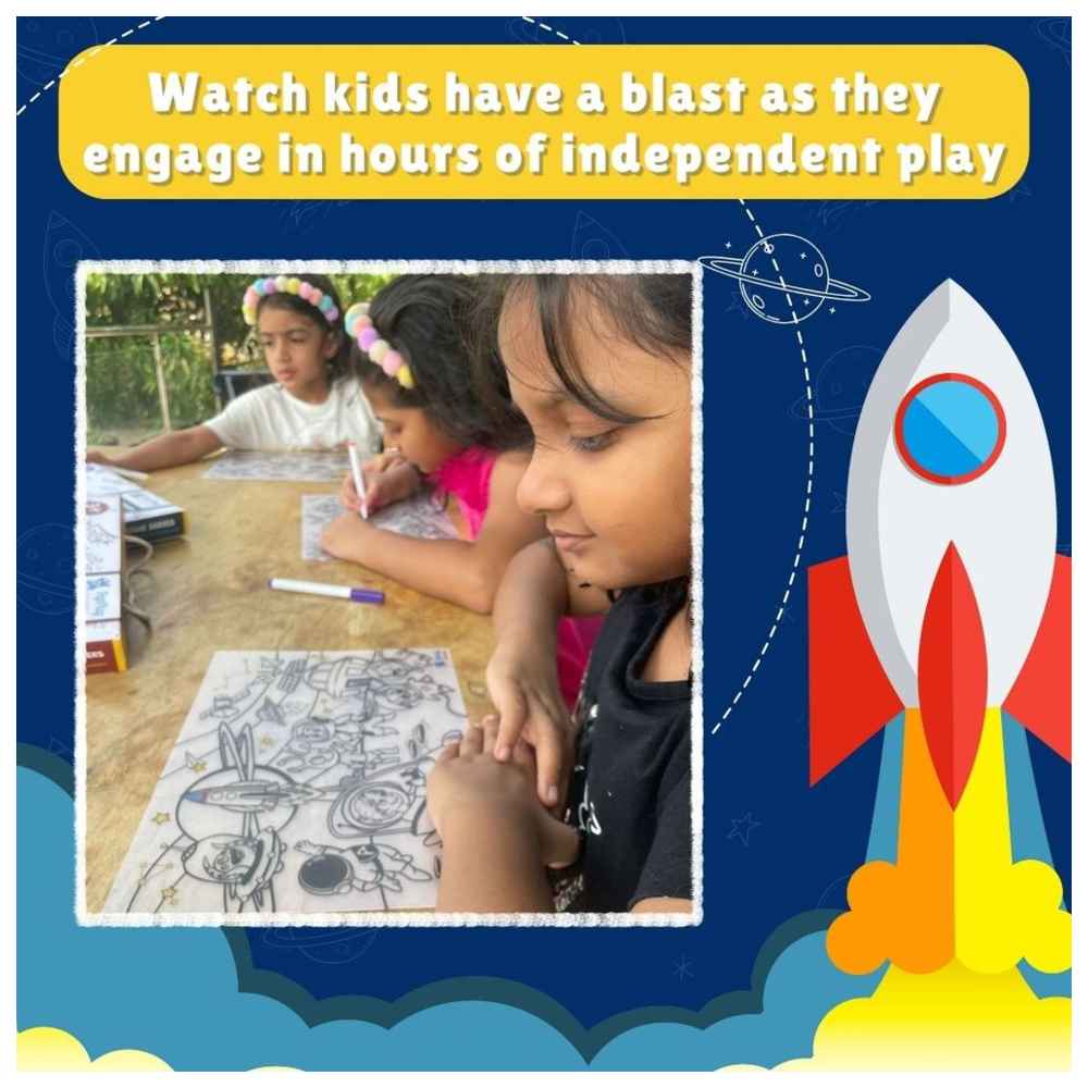 Pepplay - Space Series Doodle Placemats - 8 Pcs