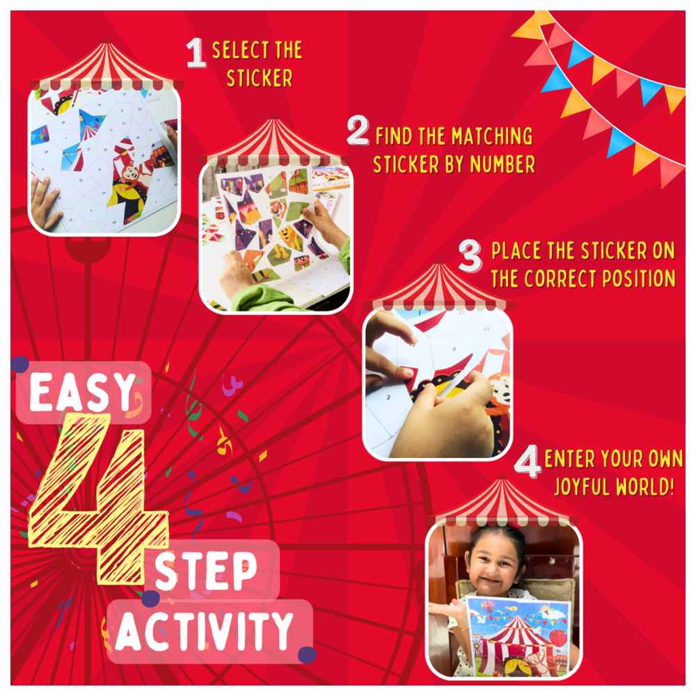 Pepplay - Circus Carnival Educational Sticker Puzzle - 5 Puzzles