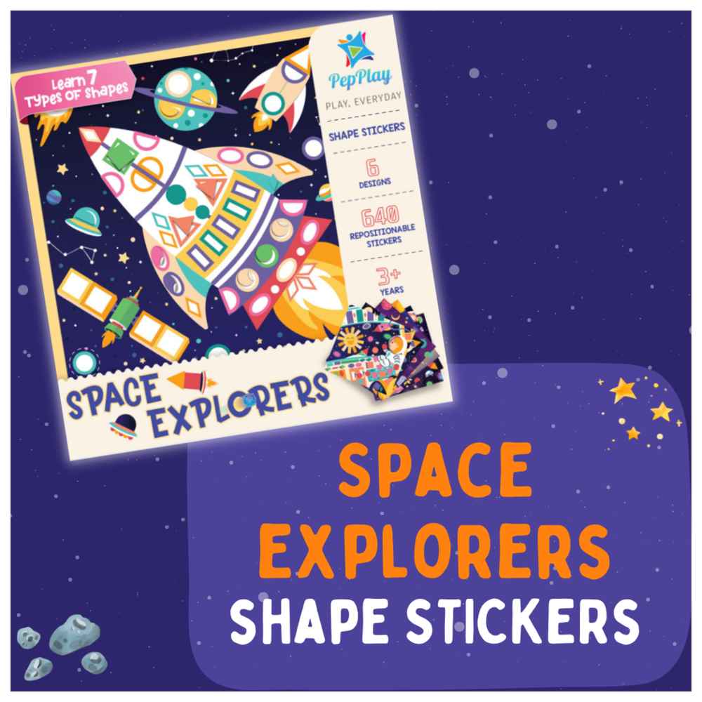 Pepplay - Space Explorers Educational Shape Sticker - 6 Designs