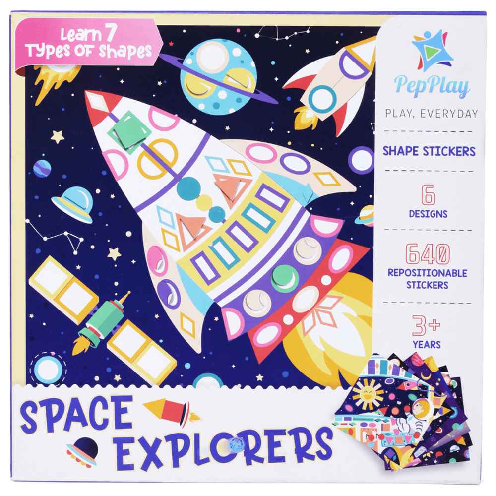 Pepplay - Space Explorers Educational Shape Sticker - 6 Designs