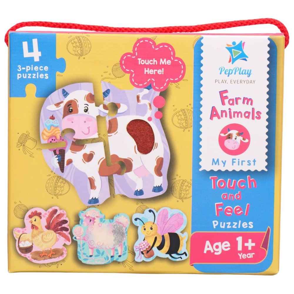 Pepplay - Farm Animals Touch & Feel Puzzle - 12 Pcs