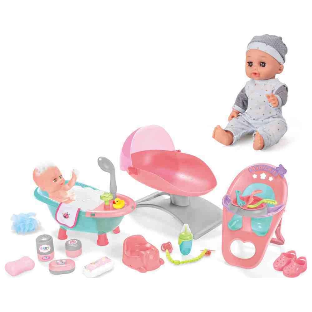 Vdora Dolls - 3-In-1 Baby Doll Playset w/ Accessories - 17 Pcs