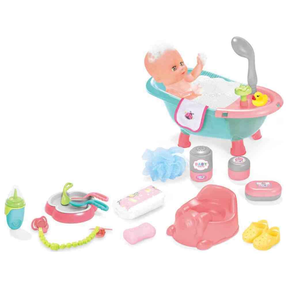 Vdora Dolls - Bathtub Baby Doll Playset w/ Accessories - 17 Pcs