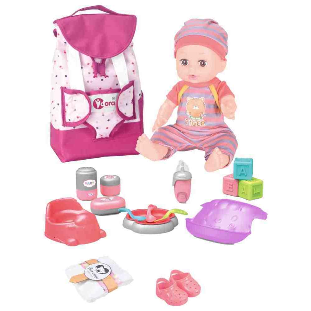 Vdora Dolls - Baby Doll w/ Backpack & Accessories - 17 Pcs