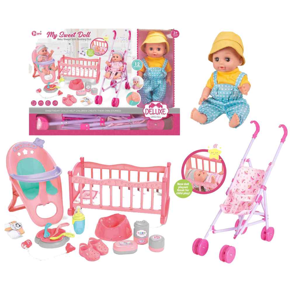 Vdora Dolls - 3-In-1 My Sweet Baby Doll w/ Accessories - 13 Pcs