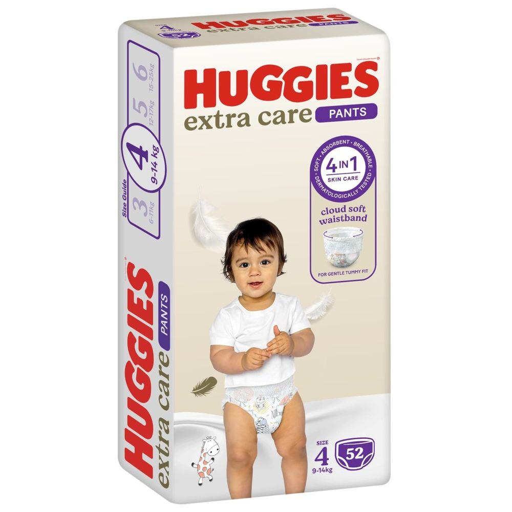 Huggies - Extra Care Culottes Diaper Pants - 9-14 Kg - Size 4 - 52pcs