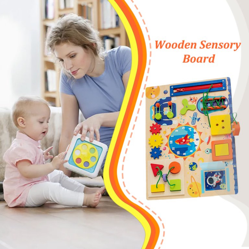 Factory Price - Kids Montessori Wooden Utility Busy Board - B