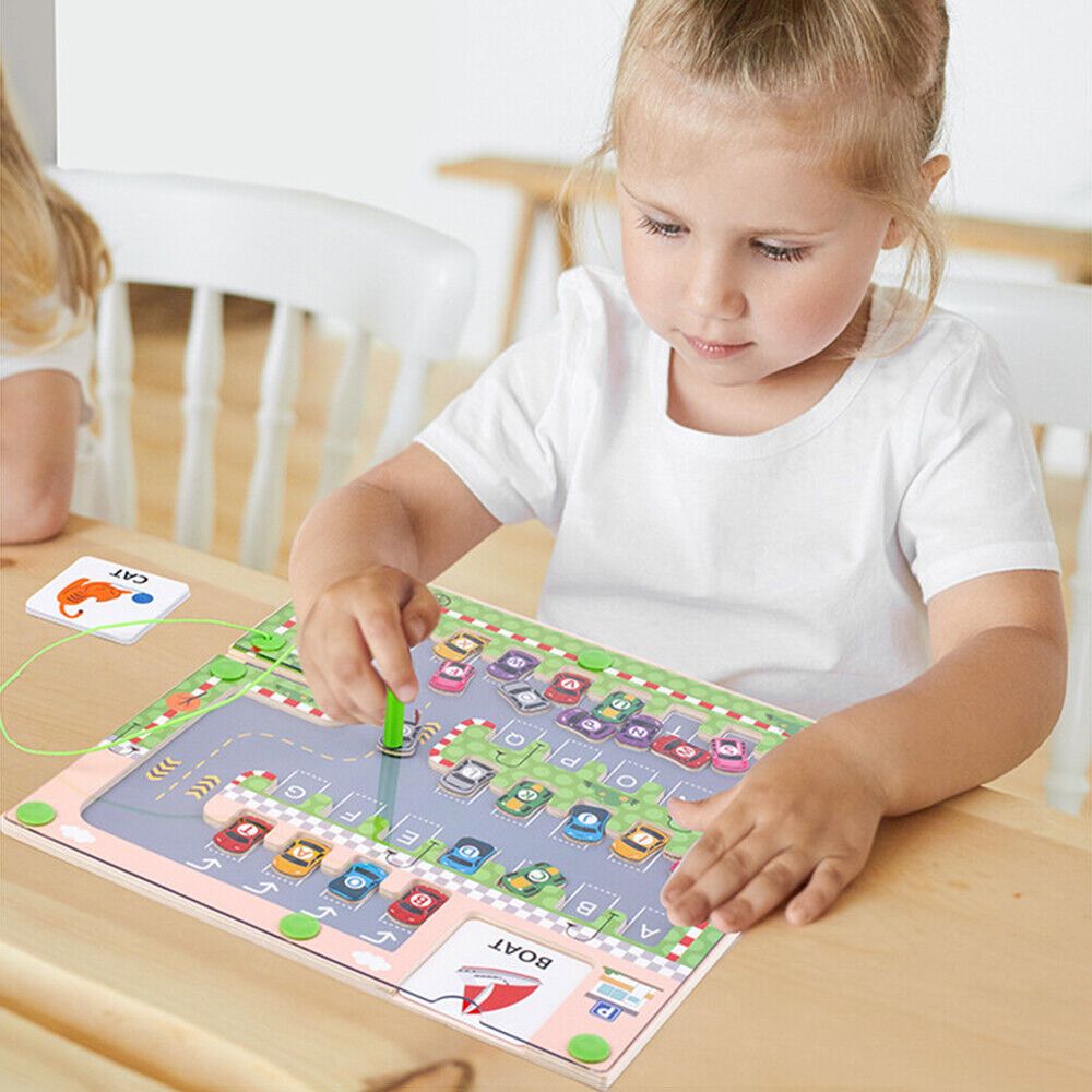 فاكتوري برايس - مجموعة ألعاب مواقف السيارات الخشبية للأطفال