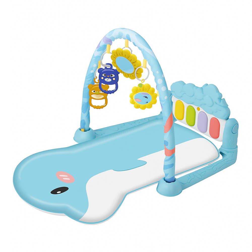 Factory Price - Cute Dolphin Baby Play Gym With Hanging Toys - Blue