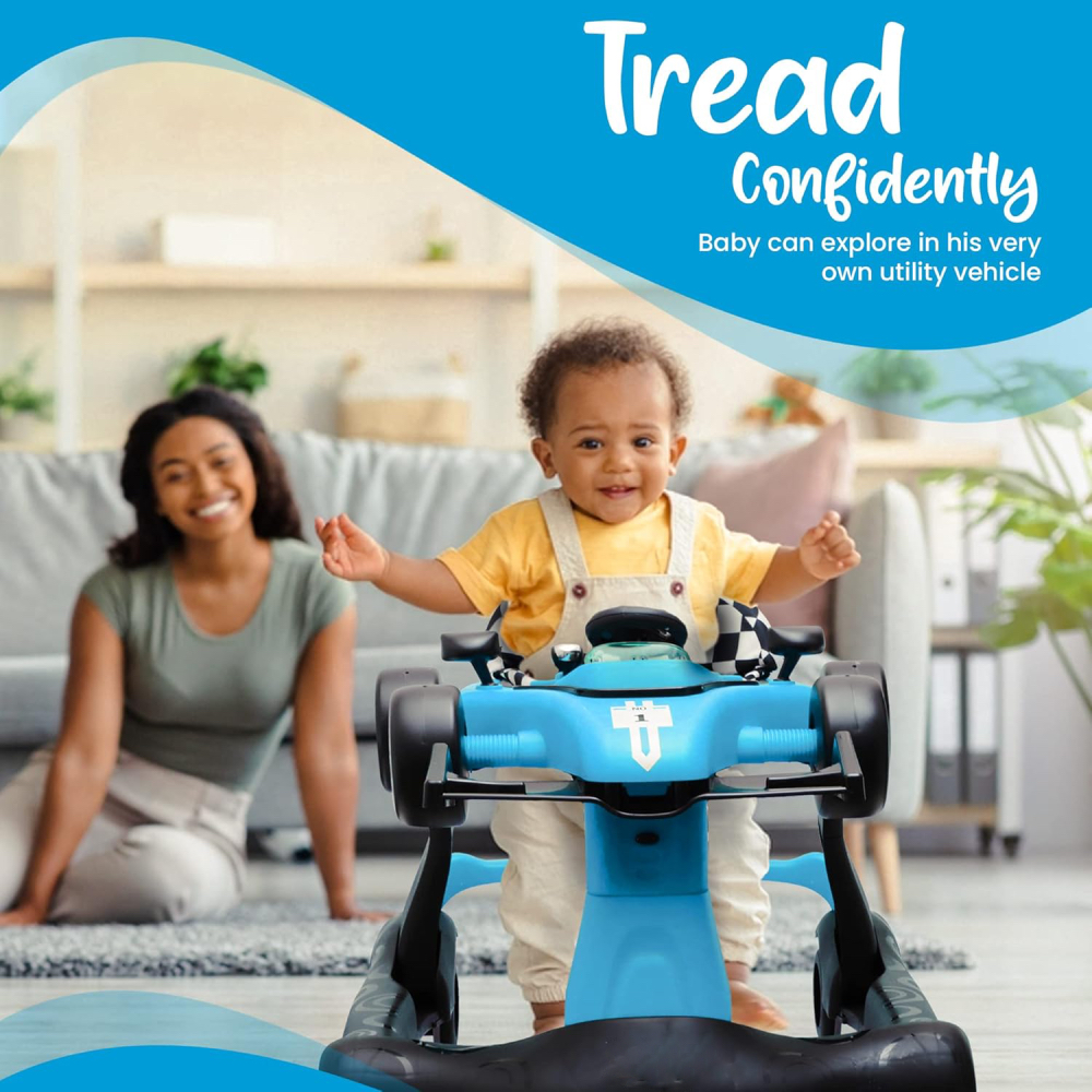 Factory Price - Ryan 4-In-1 Safety Baby Car Walker - Blue