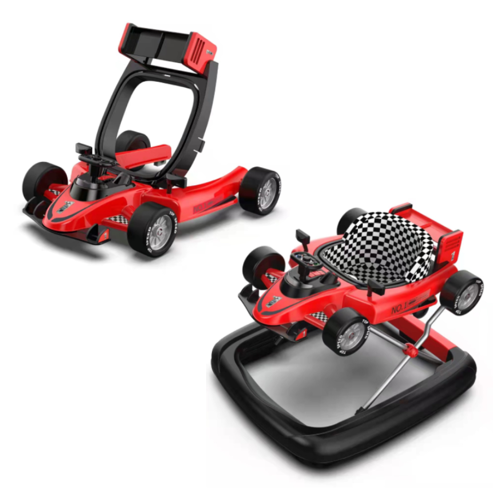 Factory Price - 4-In-1 Ryan Safety Baby Car Walker With Music And Lights - Red