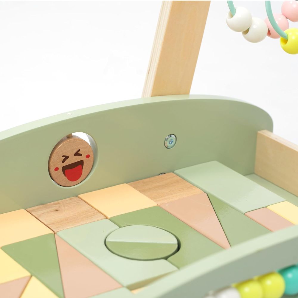 Factory Price - 5-In-1 Enzo Wooden Baby Walker With Activity Center - Multicolor