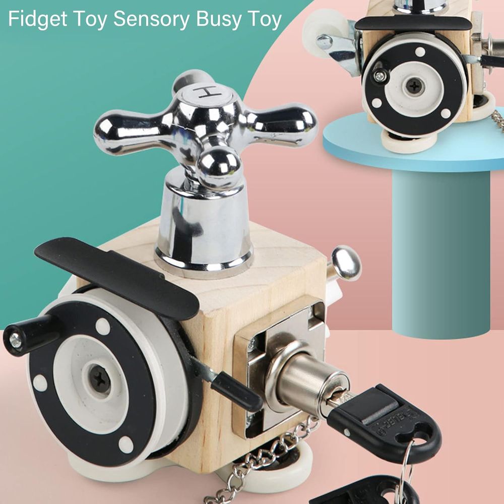 Factory Price - 7-In-1 Wooden Sensory Busy Cube