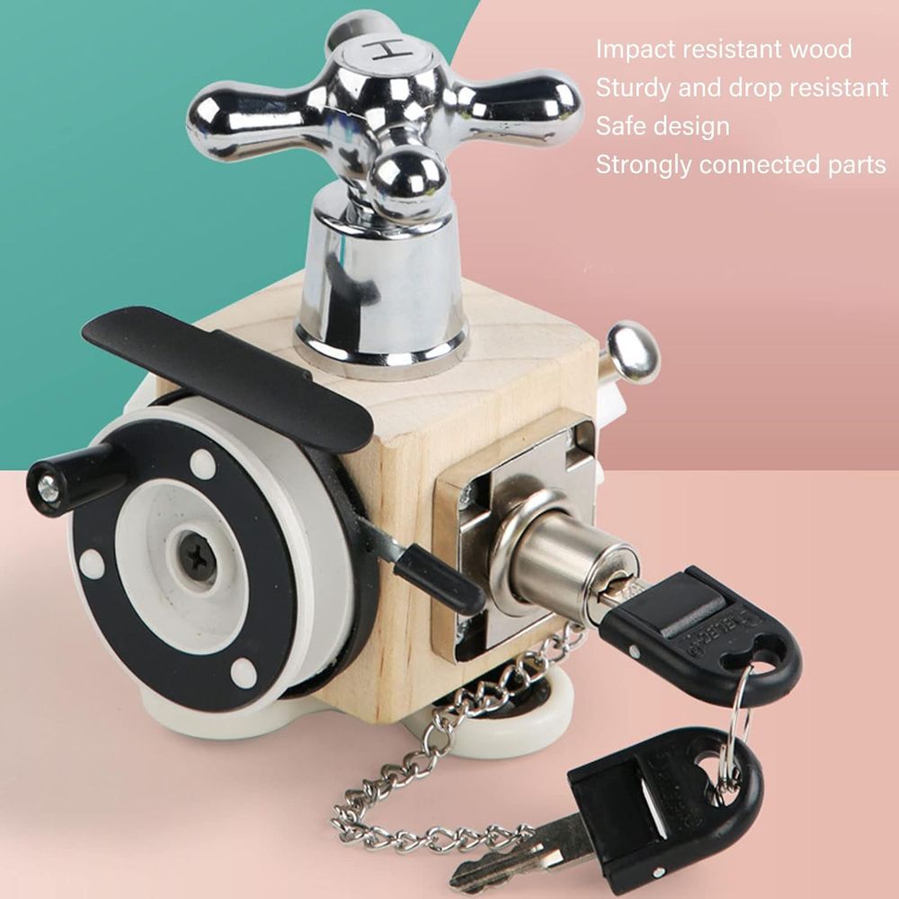 Factory Price - 7-In-1 Wooden Sensory Busy Cube