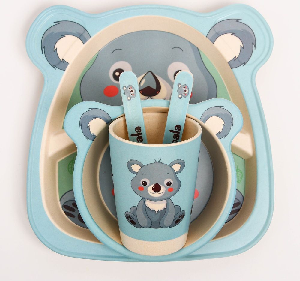 Factory Price Koala Bamboo Tableware Set - 5pcs