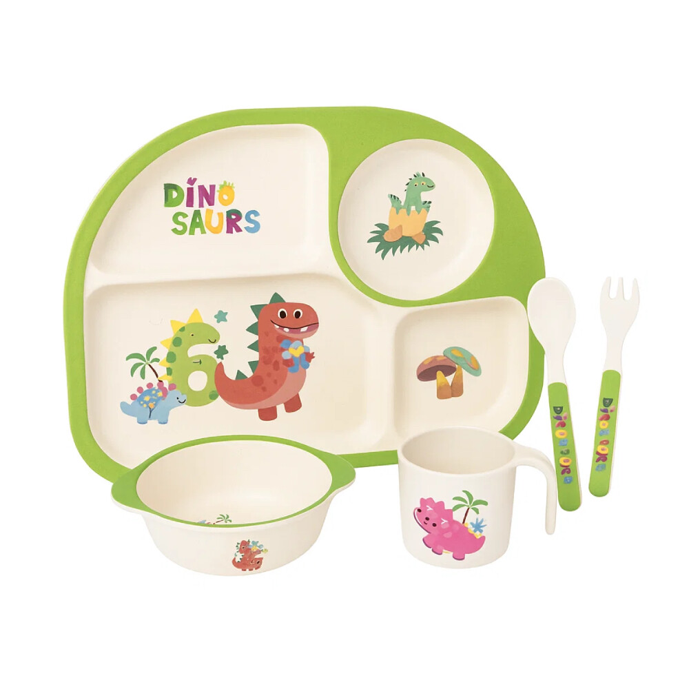 Factory Price - Dinosaurs Bamboo Tableware Set - 5 Pcs