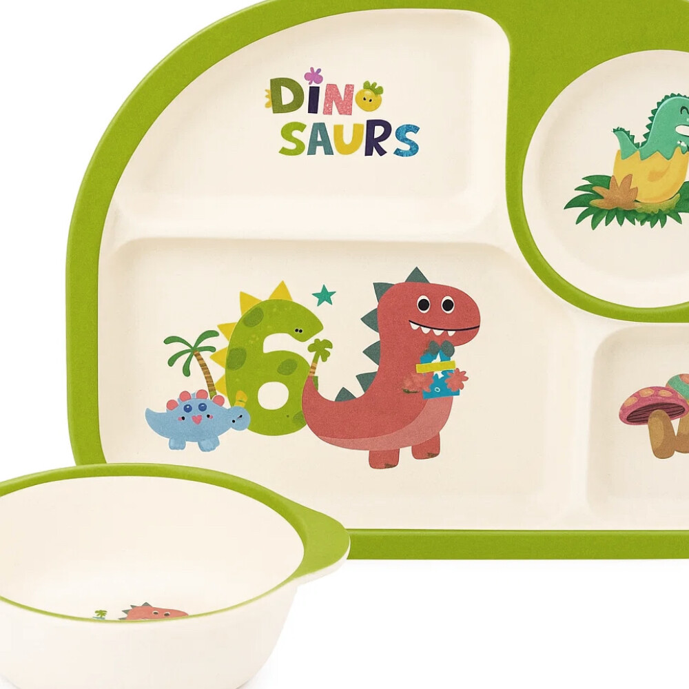Factory Price - Dinosaurs Bamboo Tableware Set - 5 Pcs