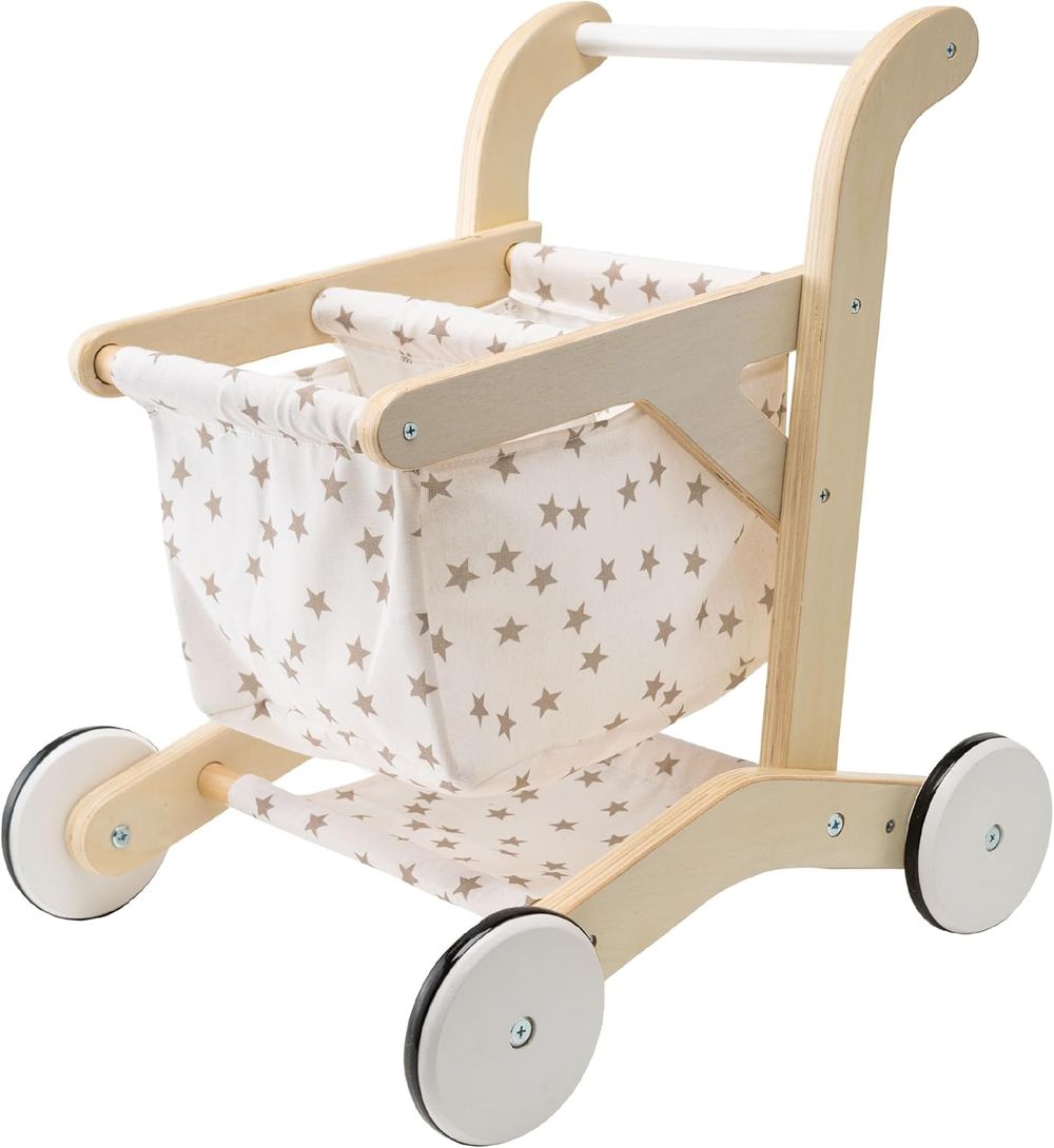 Factory Price - Wooden Shopping Trolley with Removable Cart