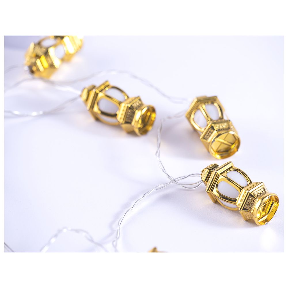 HilalFul - Ramadan Golden Lantern Light String - Blue