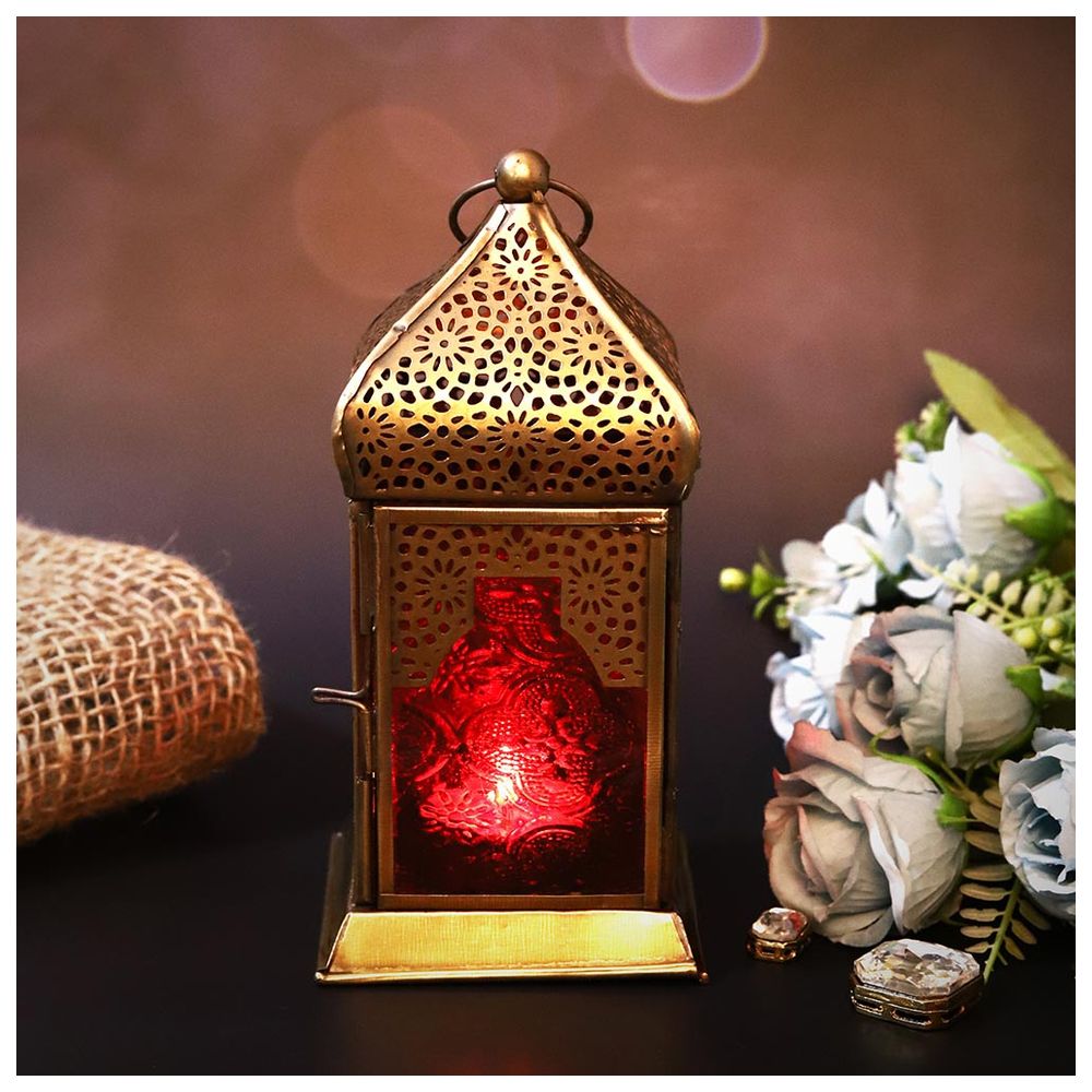 هلالفل - فانوس أصلي مصنوع يدويًا - متوسط - أحمر
