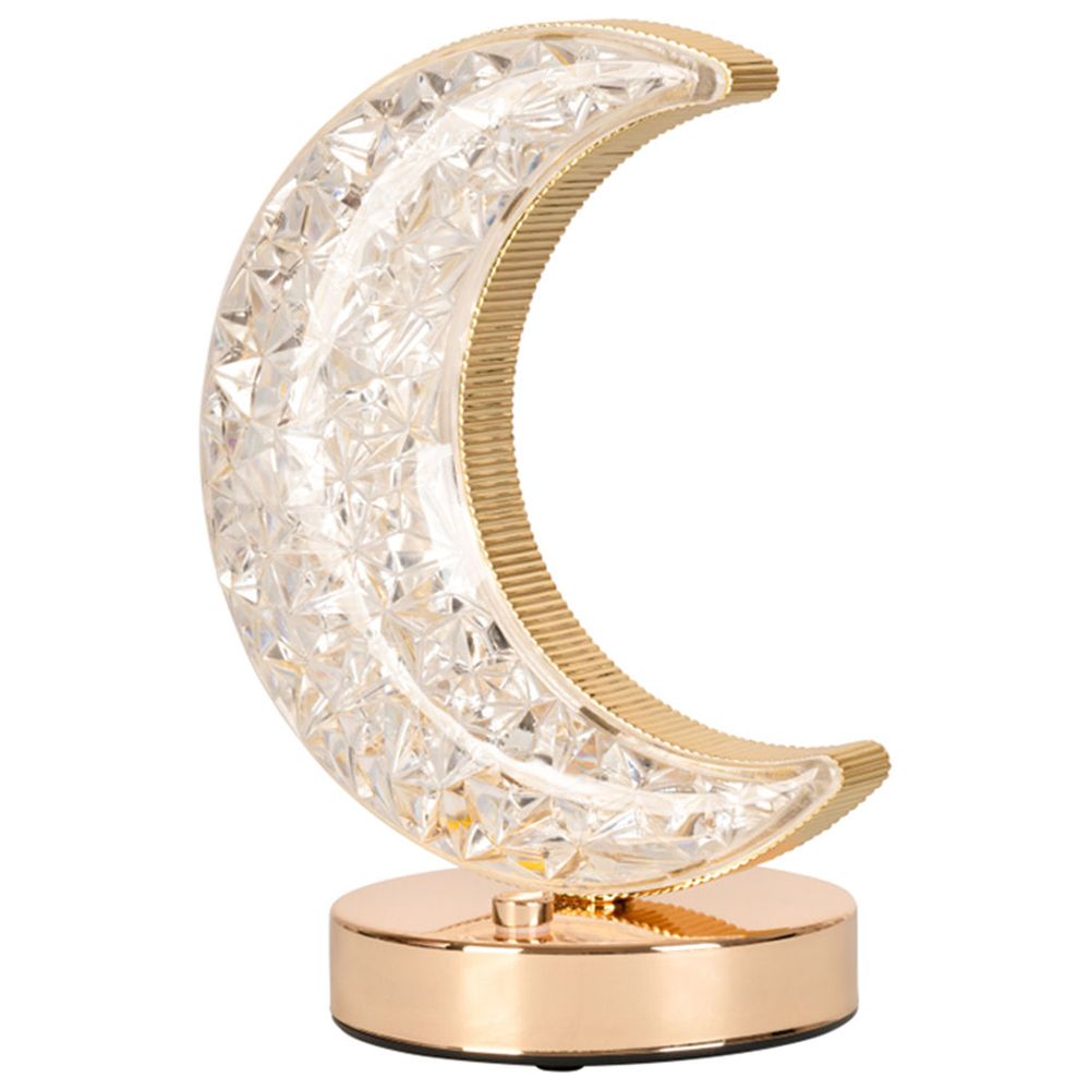 HilalFul - Crystal Crescent Table Lamp - Gold
