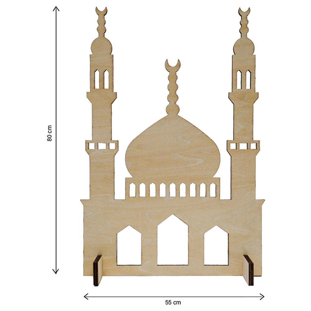 HilalFul - Wooden Mosque Standing Display - Beige - L