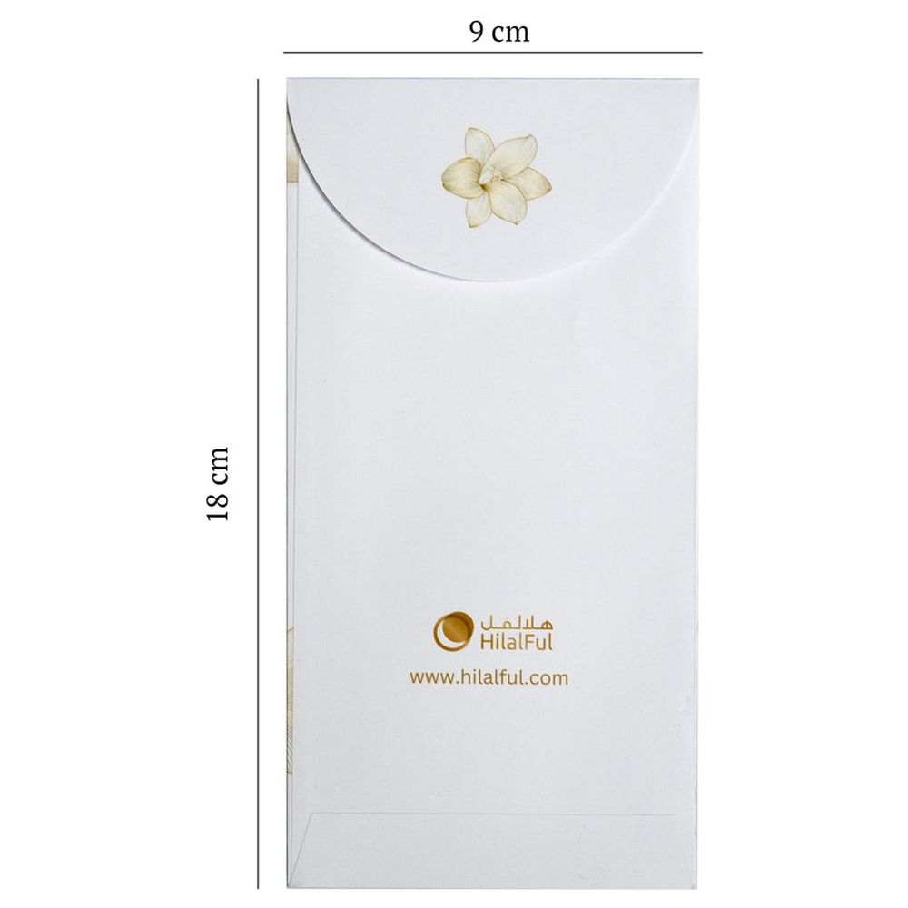 هلالفل - مجموعة ظروف العيدية المزينة بالورود الذهبية - 10 قطع