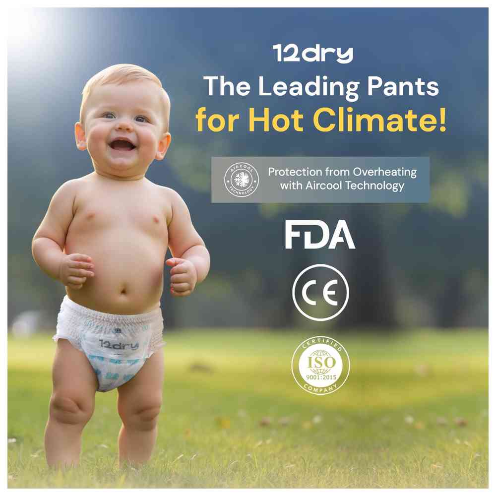 12dry - Easy Waist Diaper Pants - Size 4 - 9-14 kg - 50 Pcs