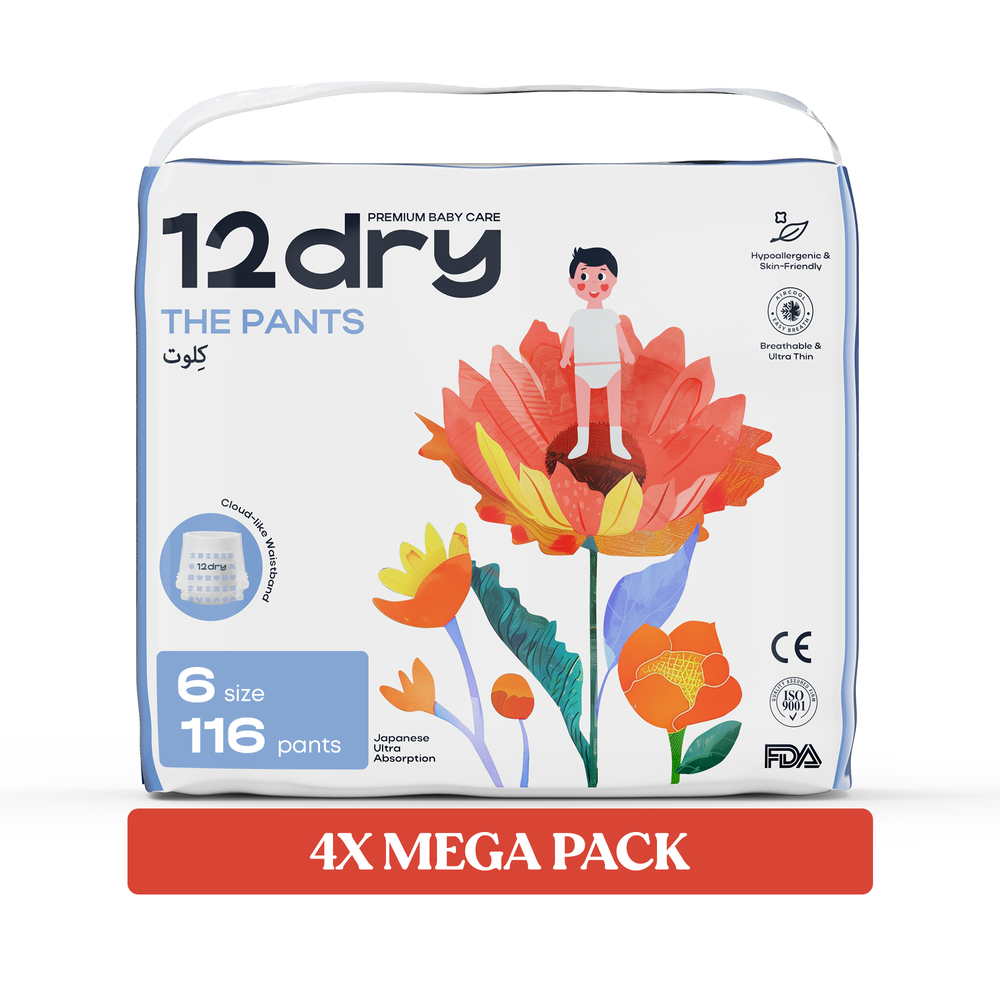 12dry Pants - Premium Baby Care  - Size 6, 15+ Kg - 116 Pcs
