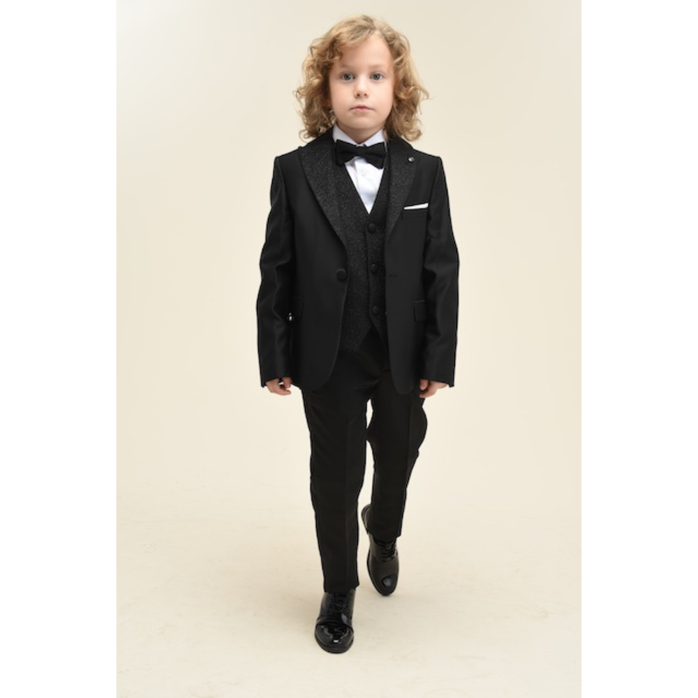 Via Bambino - 3pc-Set - 7228 Boy's Formal Suit - Black