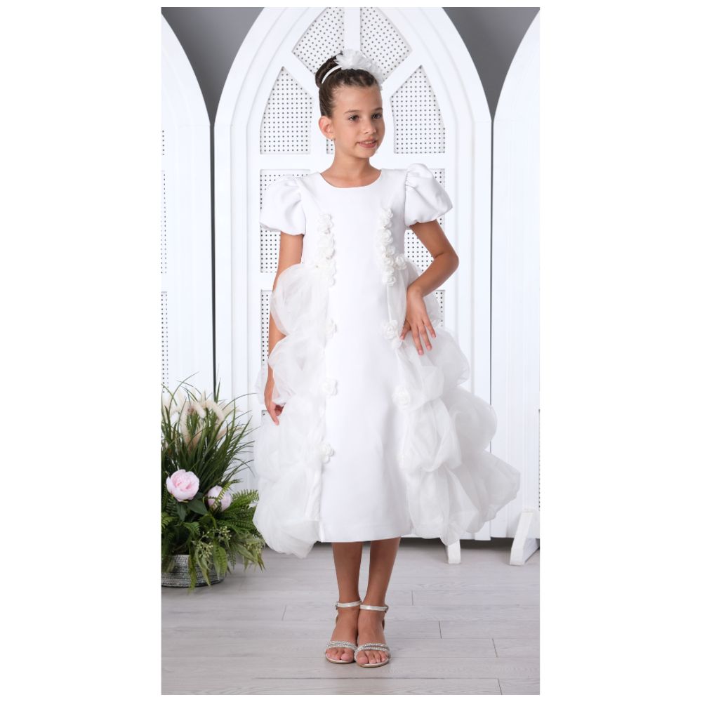 فيا بامبينو - فستان بناتي - أبيض