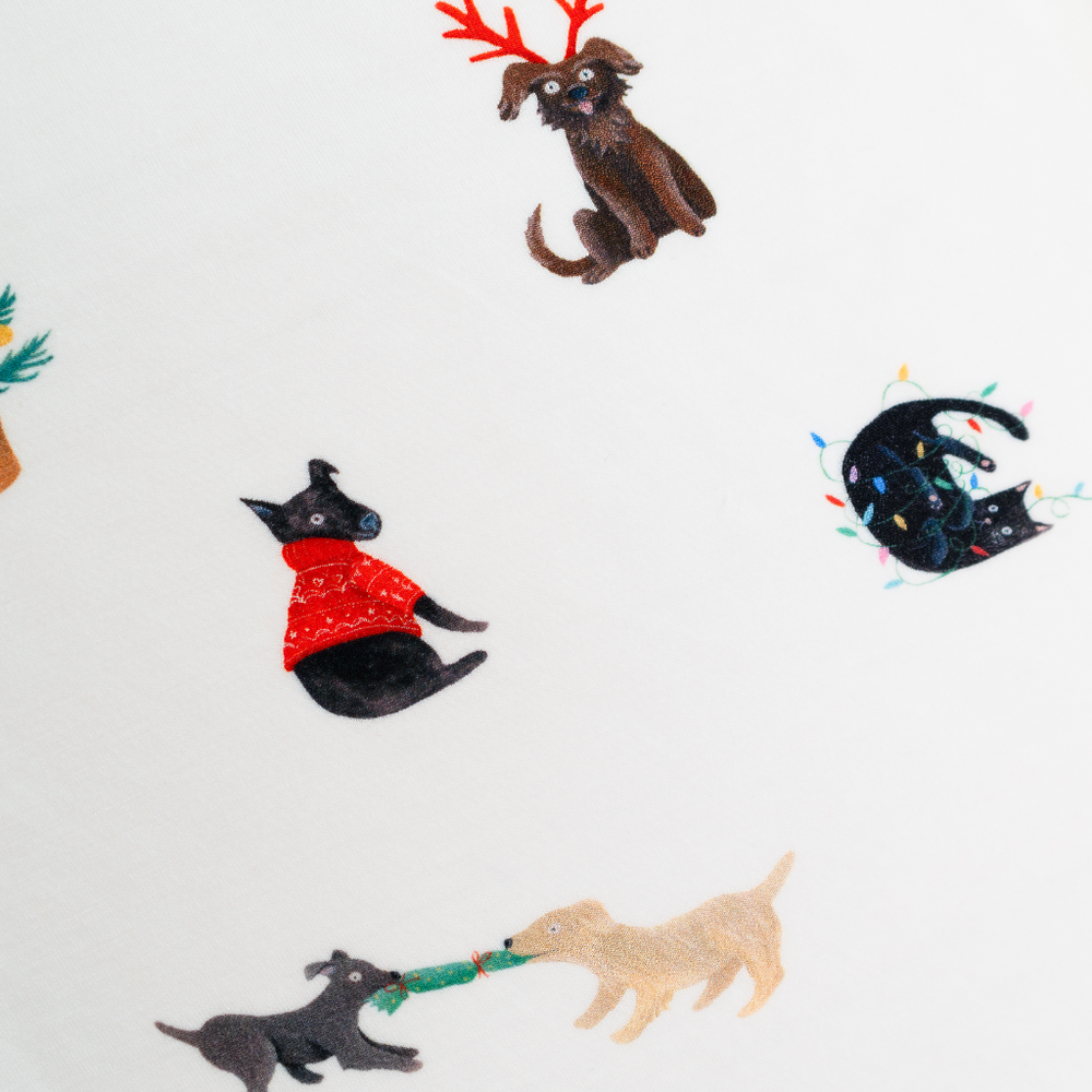 Hushabye 2pc-Set - Kids Christmas Santa Paws Printed Pyjama Set - White