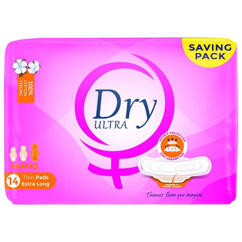 Dry - Ultra Thin Pads - Extra Long - 14 Pcs