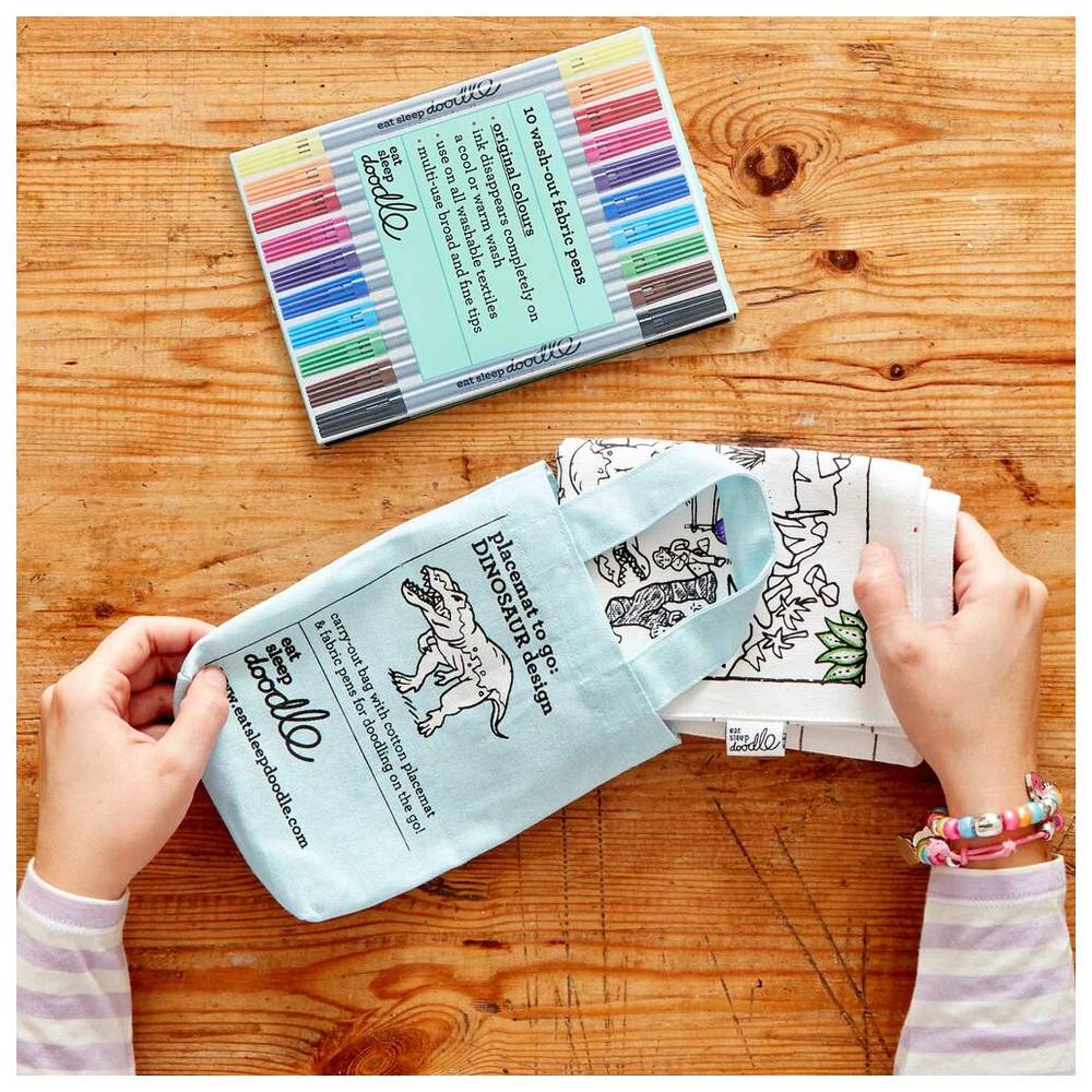 إيت سليب دودل - مفرش طعام متنقل للتلوين - ديناصور