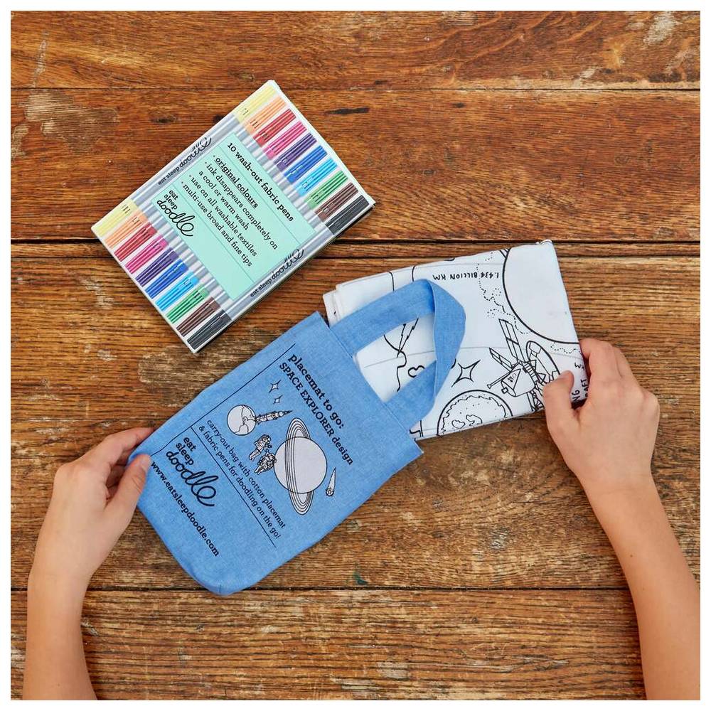 إيت سليب دودل - مفرش طعام متنقل للتلوين - مستكشف الفضاء