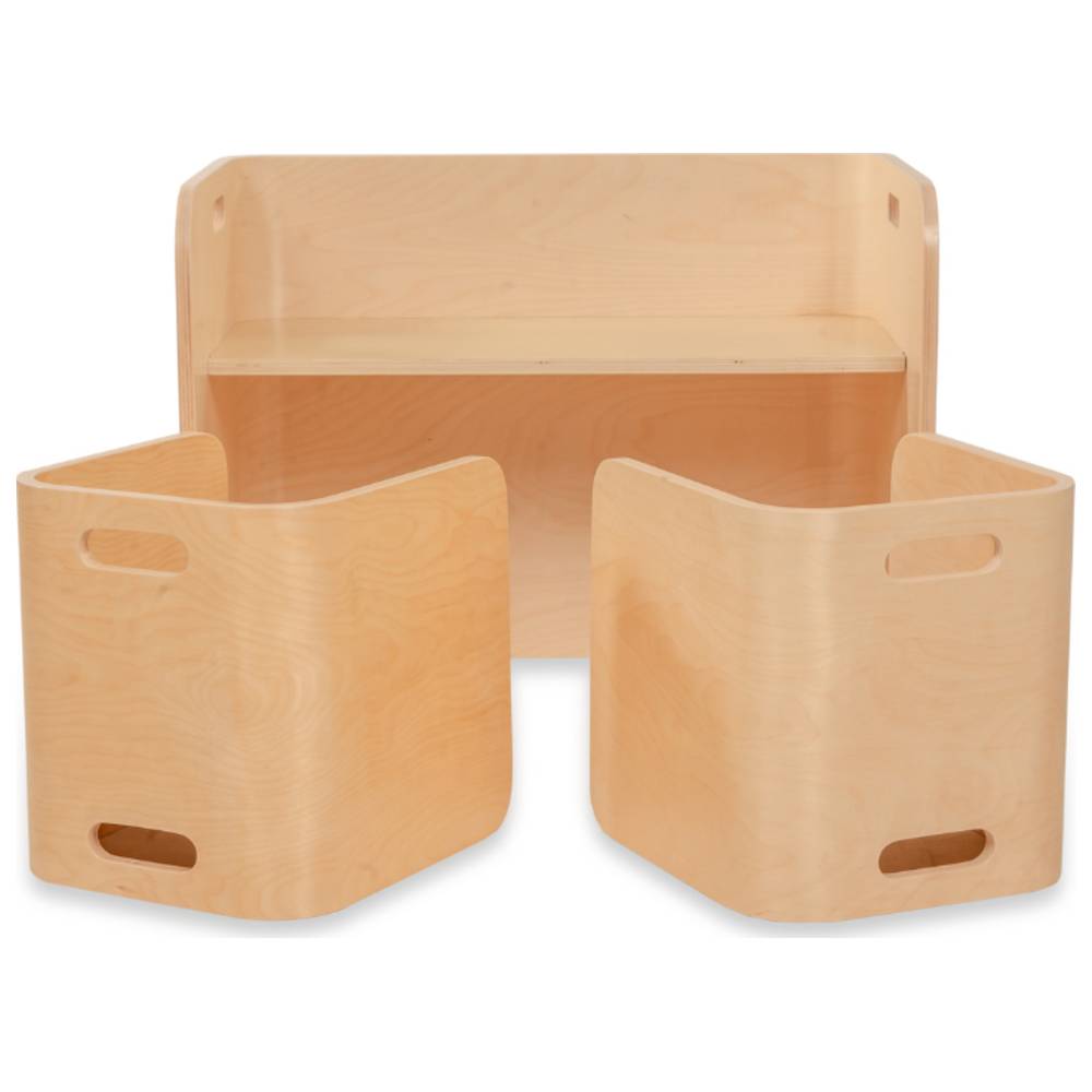 مياماما - طاولة أطفال مونتيسوري مع كرسيين - 3 قطع