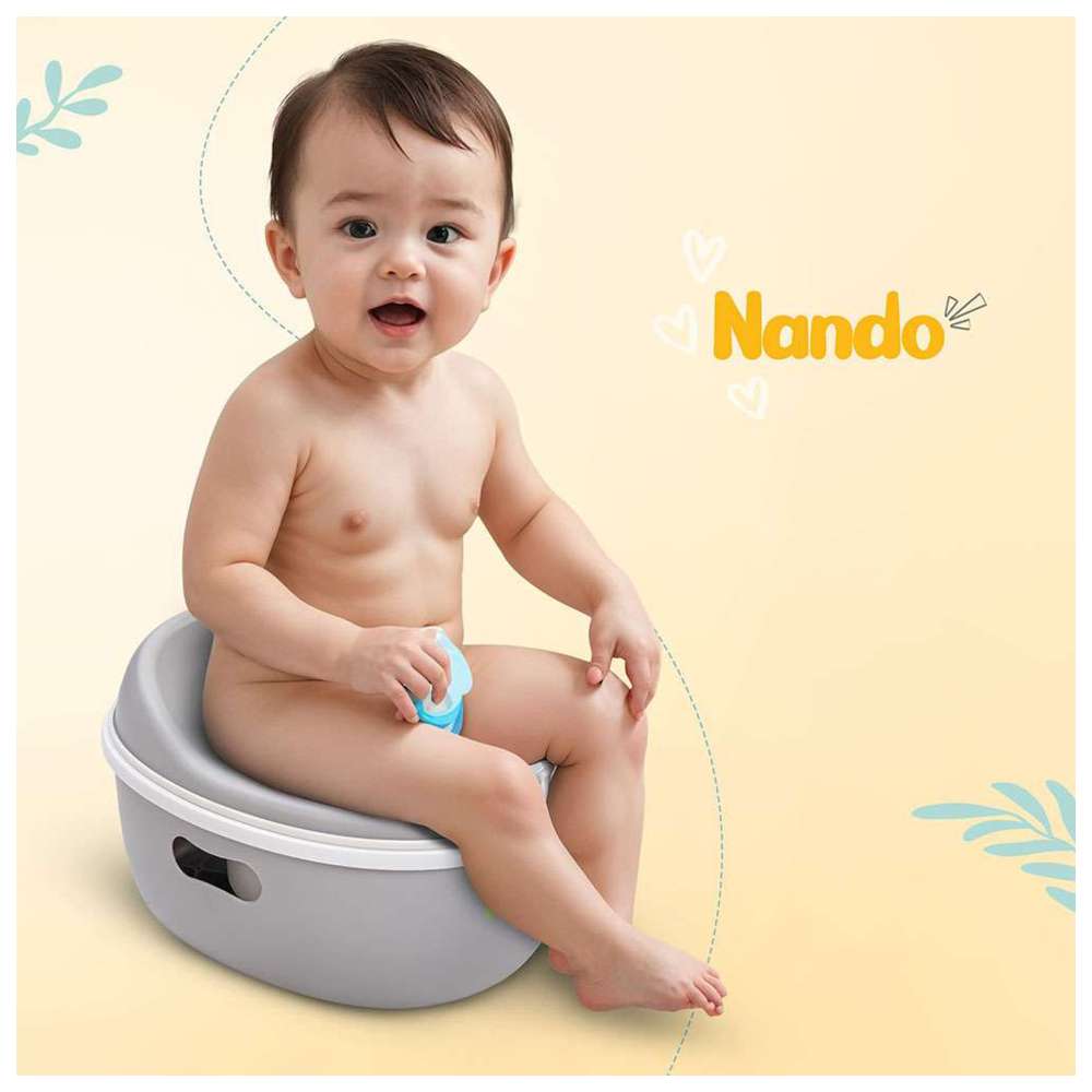 بايبي - كرسي ناندو 3 في 1 لتدريب الأطفال على استخدام المرحاض - رمادي