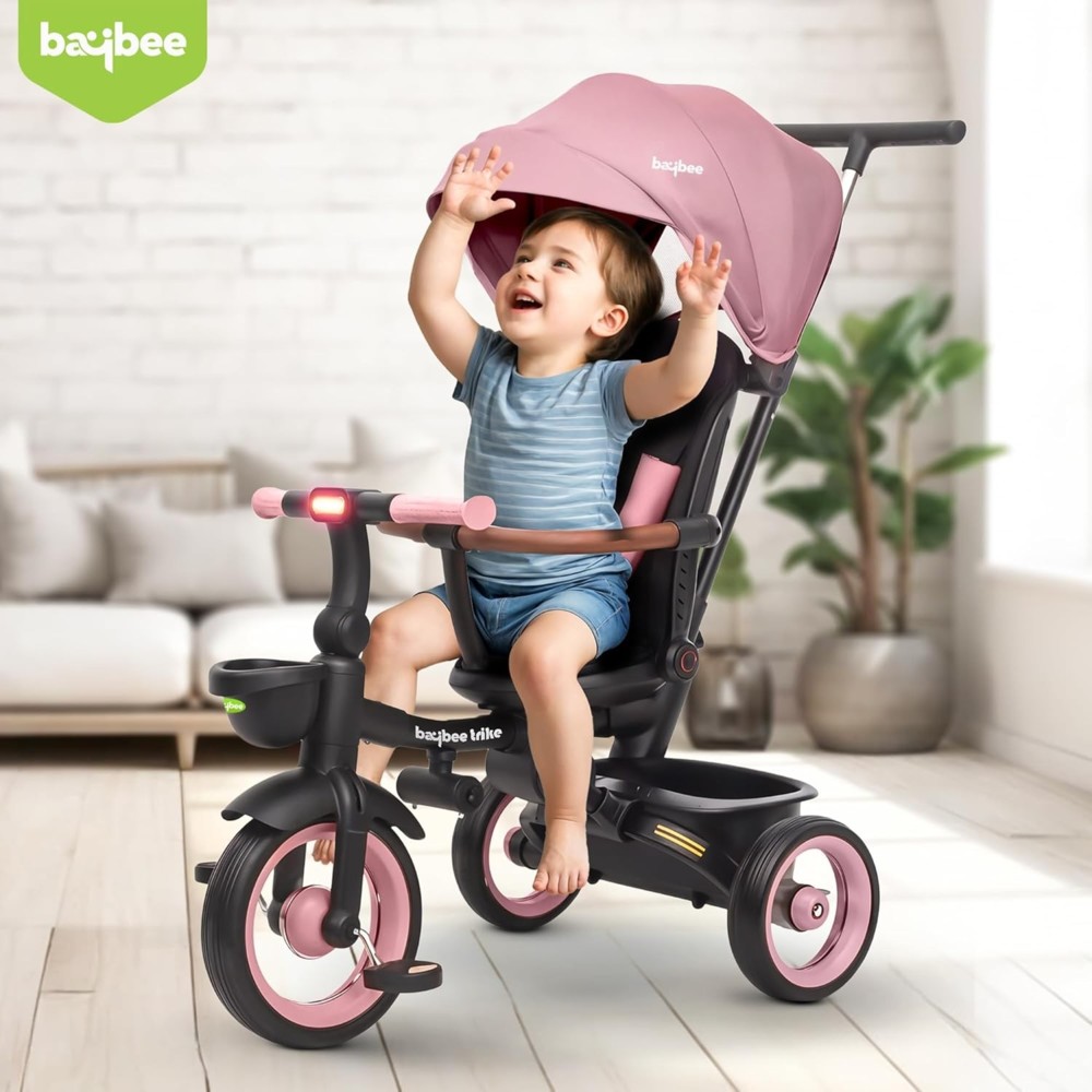 Baybee - Baby 7-In-1 Convertible Tricycle - Pink