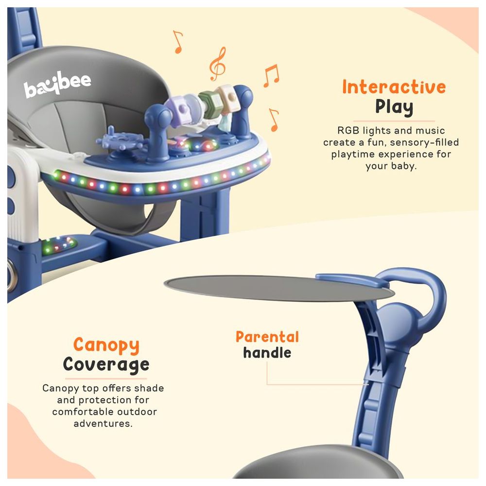 بايبي - مشاية أطفال متعددة الاستخدامات 2 في 1 - أزرق