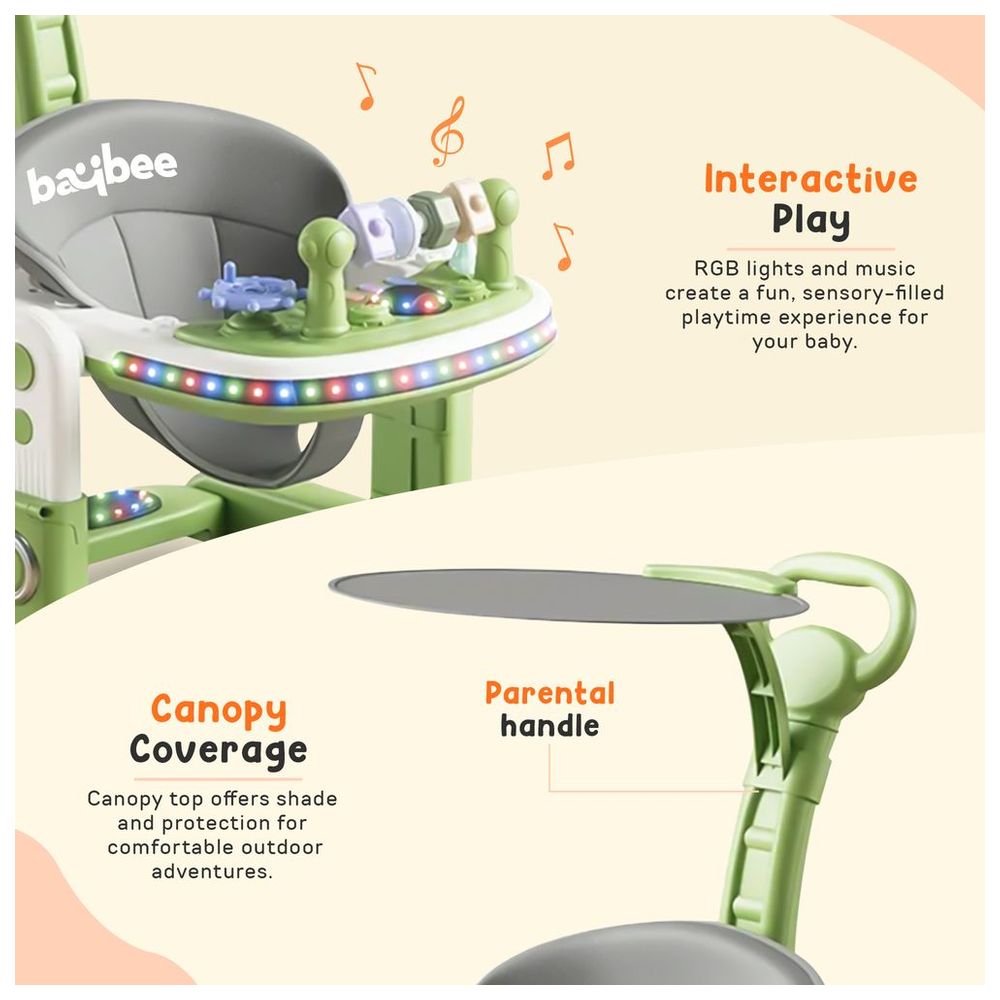 بايبي - مشاية أطفال متعددة الاستخدامات 2 في 1 - أخضر