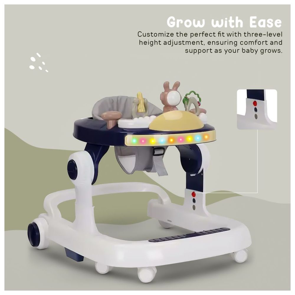 بايبي - مشاية أطفال قابلة للتحويل والدفع 2 في 1 - أزرق