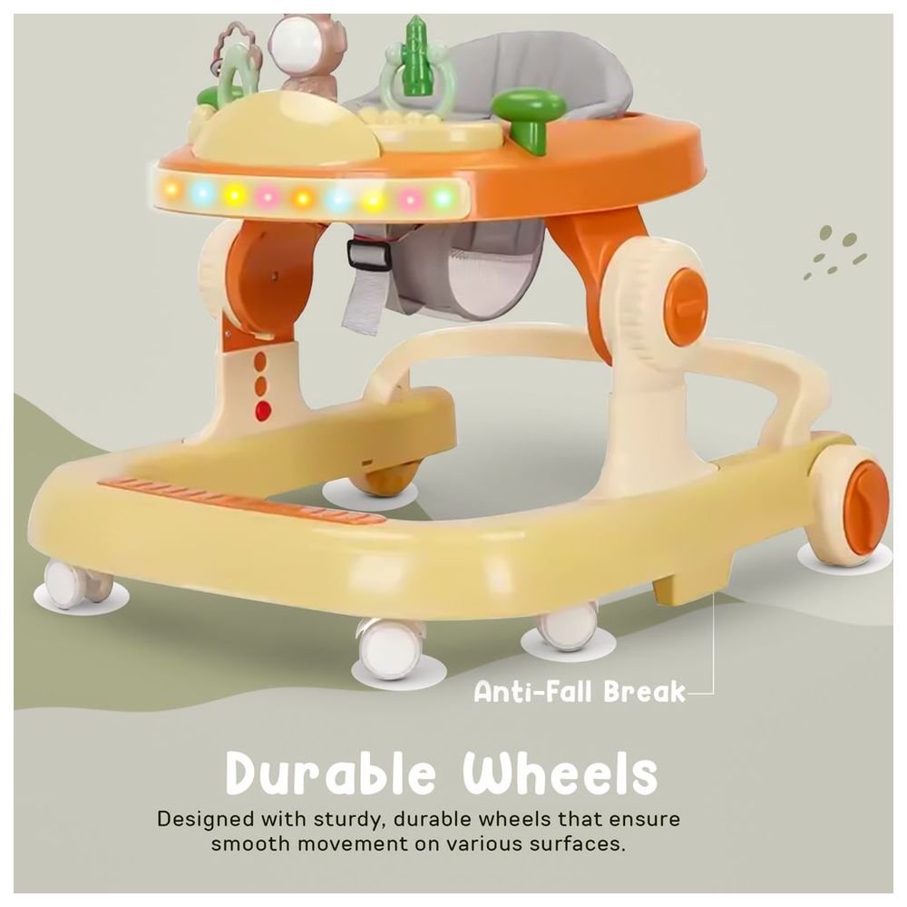 Baybee - 2-in-1 Push Baby Walker - Yellow