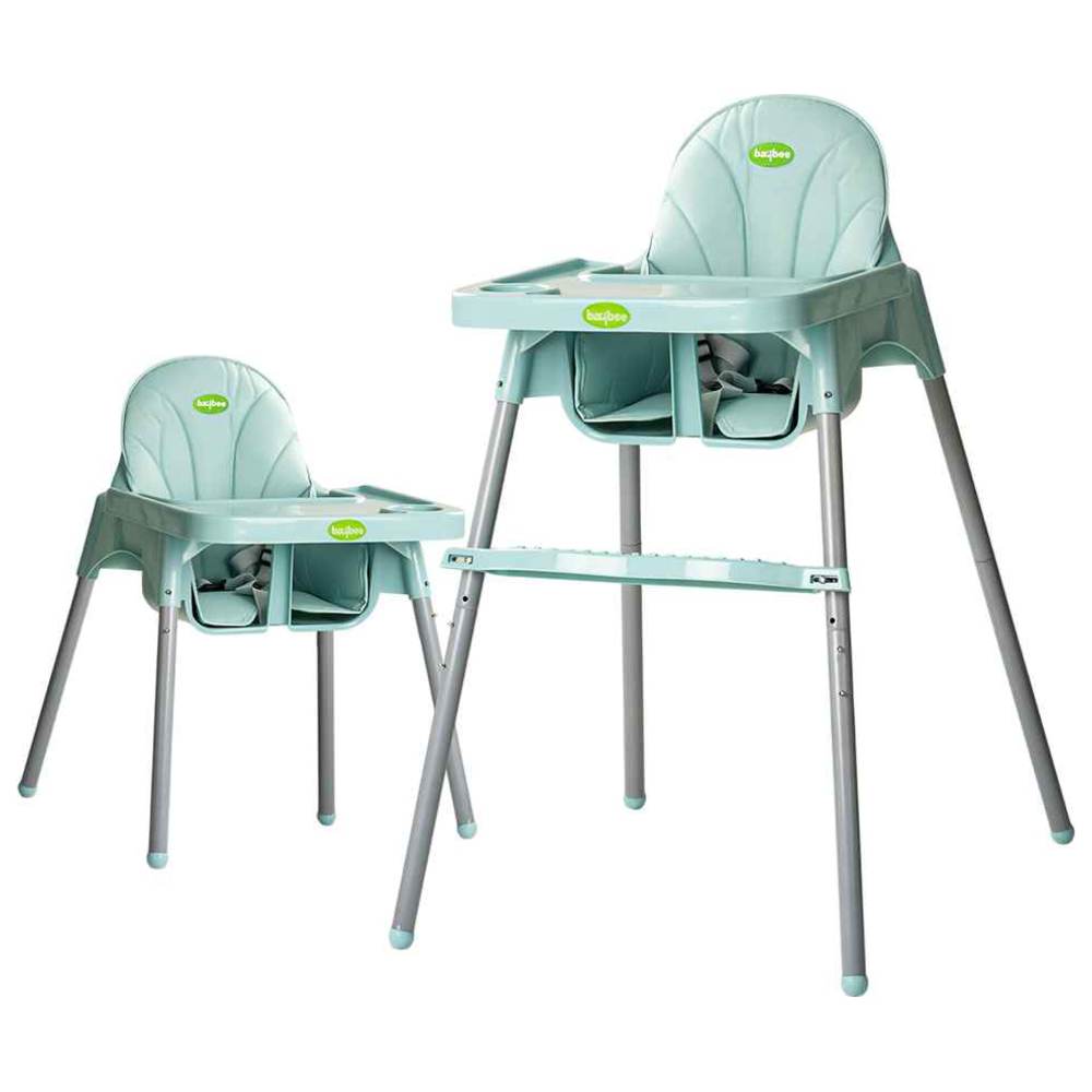 Baybee - 2-in-1 Baby High Chair With Adjustable Height - Green
